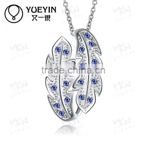 High Quality Designs Couple Pendant Wholesale Silver Plated Zircon Couple Necklace thumbnail-2