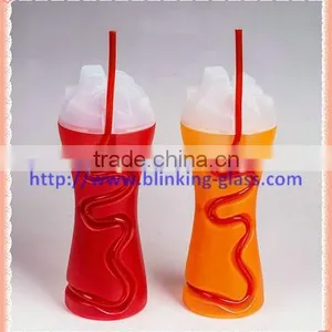 Plastic Curved Straw Cup - 400ml thumbnail-4