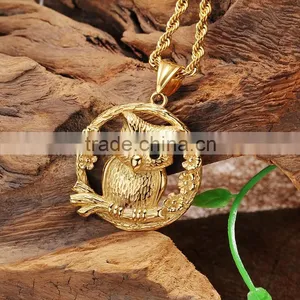 Stainless Steel Gold Plating Jewelry Pendants Charms Animal Jewelry Pendant thumbnail-2