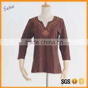 Hot New Products Medium Sleeve Blouses Wholesale Arabic Women Clothing Supplier's Choice thumbnail-1
