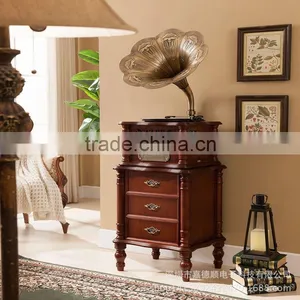 Manufacturers Shipping Vinyl Phonograph Machine Antique Retro Wooden Decoration Style of a Bluetooth Radio CD Player thumbnail-4
