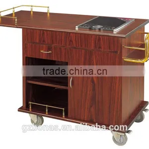 Hot Sale Wood Kitchen Commercial Flambe Trolley thumbnail-5