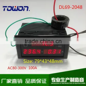 Multi-functional LED Display Panel Meter Voltmeter Ammeter With Active and Reactive Power and Power Factor 80-300V 0-100A thumbnail-1