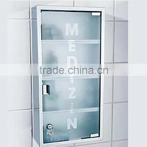 4 Shelf Polished Metal Medicine Box Metal Medicine Chest Medical Box First Aid Kit thumbnail-1