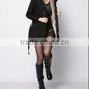 New Ladies Women's Winter Warm Casual Parka Fur Jacket Hooded Lady Jacket thumbnail-2