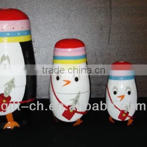 Wooden Russian Doll, 5pc Rolly/Polly Nesting Babushka Doll Set thumbnail-4