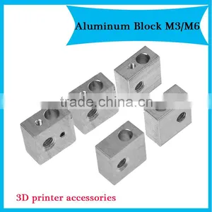 3D Printer Extruder 3D Printer Accessories Aluminum Heater Block M3/M6 Specialized for 3dprinter Machine Reprap Prusa i3 DIY Kit thumbnail-1