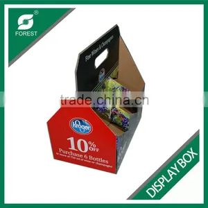 TOP SALE CORRUGATED DISPLAY STANDERS CARDBOARD MILK PACKING CARRIERS AND HOLDERS WITH HANDLE Quality Choice thumbnail-3