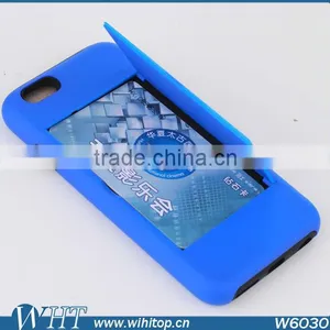RUGGED IMPACT HYBRID BUILT-IN CARD SLOT STORAGE (PC+TPU) BACK CASE FOR IPHONE 6 PlUS 5.5" (2014 VERSION) thumbnail-5