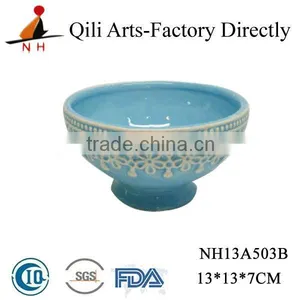 Unique Decorative Ceramic Fruit Bowl Round Salad Bowl thumbnail-6