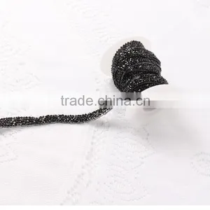 Black Color Resin Diamond Hot Fix Rhinestone Chain/belt For Wedding Dress thumbnail-3