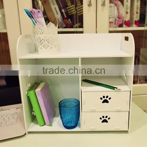 Custom Wood Desktop Organizer WPC Material Office Table Storage Organizer Box thumbnail-2