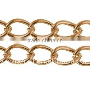 Iron Side Twist Chain, Lead Free & Nickel Free, Red Copper, Chains: About 8x6x1.0mm(CH-DK1.0-R-FF) thumbnail-1