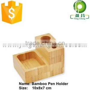 Bamboo Wood Table Pen Rack Phone Accessory Display Stand thumbnail-1