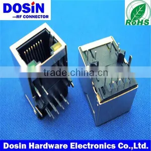China Manufacturer RJ45 Pcb Mount Modular Connector With LED and EMI thumbnail-1