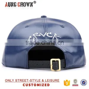 Customize Faux Leather Hat Snapback Cap thumbnail-5