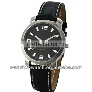 Japan Movement Wrist Mens Leather Black Classic Watches thumbnail-1