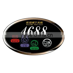 Oval Horizontal Gold Color Touch Screen Electronic Hotel Doorplate With High Quality thumbnail-1