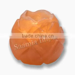Himalayan Salt Candle Holder Lotus thumbnail-1