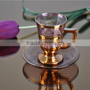 Luxury Gold Glass Cup and Saucer thumbnail-2