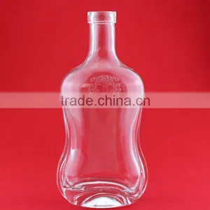 High Quality Heart Gin Bottle Frosted Alcohol Bottle Violin Glass Bottle thumbnail-2