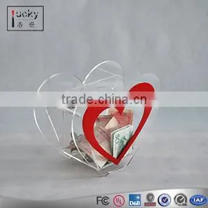 Unique Design Acrylic Donation Box With Lock Custom Smart Money Storage Box thumbnail-1