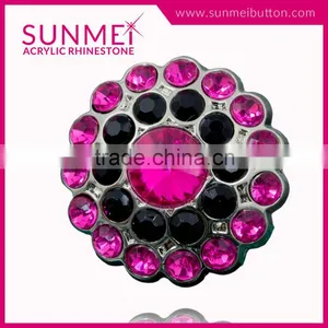 Taiwan Wholesale Fashion 26mm Rhinestone Snowflake Embellishments Button thumbnail-6