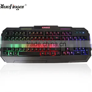 Factory Cheaper USB Wired Seven Color Backlit Gaming Keyboard thumbnail-3