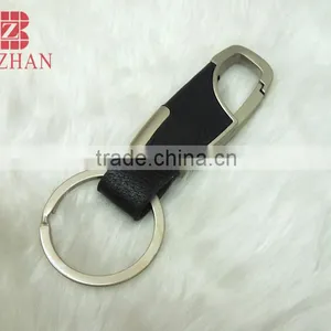 Black Leather Matte Keychain/Fashion Gentleman Carabiner Key Holder thumbnail-2