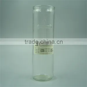 400ml Clear Straight Side Cylinder Glass Vase Ornamenting With Cross Engraving thumbnail-1
