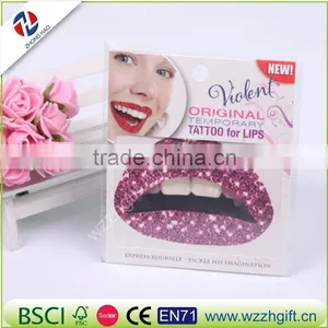 New 2016 Body Painted TemporaryTattoo Fashion Stickers Mouthed Lip Shape Lip Prints A Spoof Arm thumbnail-6