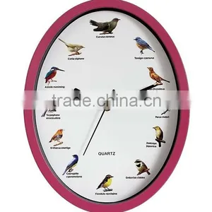 Oval Wall Clock With Bird Sound thumbnail-1