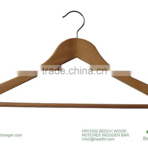HEAD Set of 8 Curved Clothes Hanger Natural Color Wood thumbnail-5