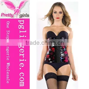 Skull Pattern of Latex Sport Waist Cincher and Waist Trainer Corset thumbnail-1