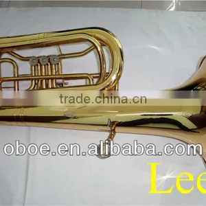 Brass Wind Instrument Gold Lacquer 3 Valves Rotary Bb Children Tuba--551G thumbnail-1