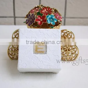 Handmade Wedding Jewelry Gift Boxes With Beaded Name Plate of E thumbnail-4