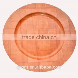 China Wholesale Red Wooden Woven Dessert Plate thumbnail-5
