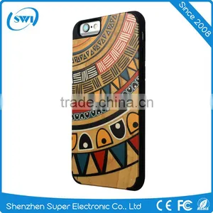 2016 Low Price China Mobile Phone Real Wooden Bamboo 3D Colourful Pattern Cover Cases For IPhone 6 6S 7 Plus Back Case thumbnail-3
