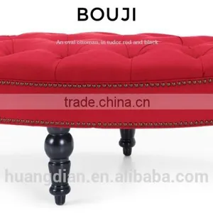 Red Fabric Ottoman Living Room Round Sofa Furniture OC7029 thumbnail-1