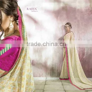 Bordered Embroidery Worked Elegance Designer Sarees thumbnail-3