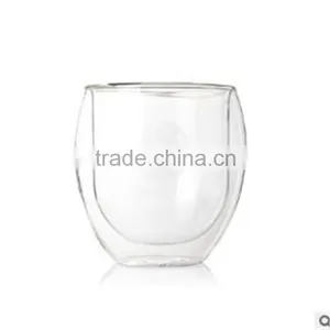 New Product 400ml Without Handle Borosilicate Double Wall Glass Cup.coffee Juice Glass Cup thumbnail-4
