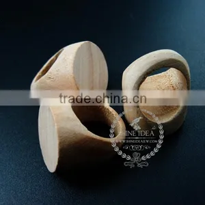 22mm Setting Size Vintage Style Natural Wood Round Ring DIY Bezel Painting Ring Supplies 1210010 thumbnail-2