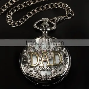 Silver Skeleton Pendant Chain Analog Quartz Men's Pocket Watch thumbnail-3