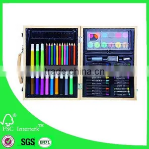 Kids Art Set Drawing Stationery Set in Wooden Box 68pcs thumbnail-1