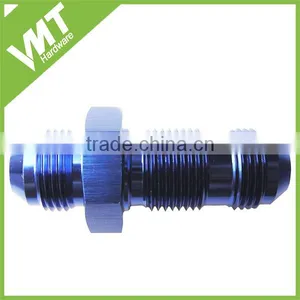 AN10 10AN FLARE BLACK STRAIGHT ALUMINIUM BULKHEAD FITTING W/NUT thumbnail-4