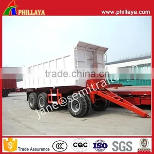 3Axle 50Tons Rear Dump Truck Dolly Trailer With Tipping Drawbar thumbnail-1
