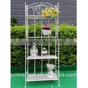 Nicely Classical Metal Vintage Wrought Iron 4 Tier Shelf For Home Decoration Patio Indoor and Outdoor thumbnail-1