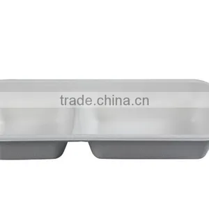 Sugarcane Square Container With PET Lid 2 Compartment thumbnail-1