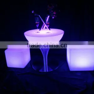 60CM LED Remote Halfmoon Table/ Hot Sell LED Rechargeable Halfmoon Coffee Table/LED Outdoor Lawn Halfmoon Cocktail Table thumbnail-2