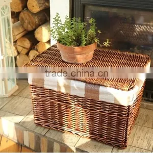 Wholesale Pop up Wicker Decorative Trunk Wicker Dirty Clothes Storage Chest Hamper With Lid thumbnail-1